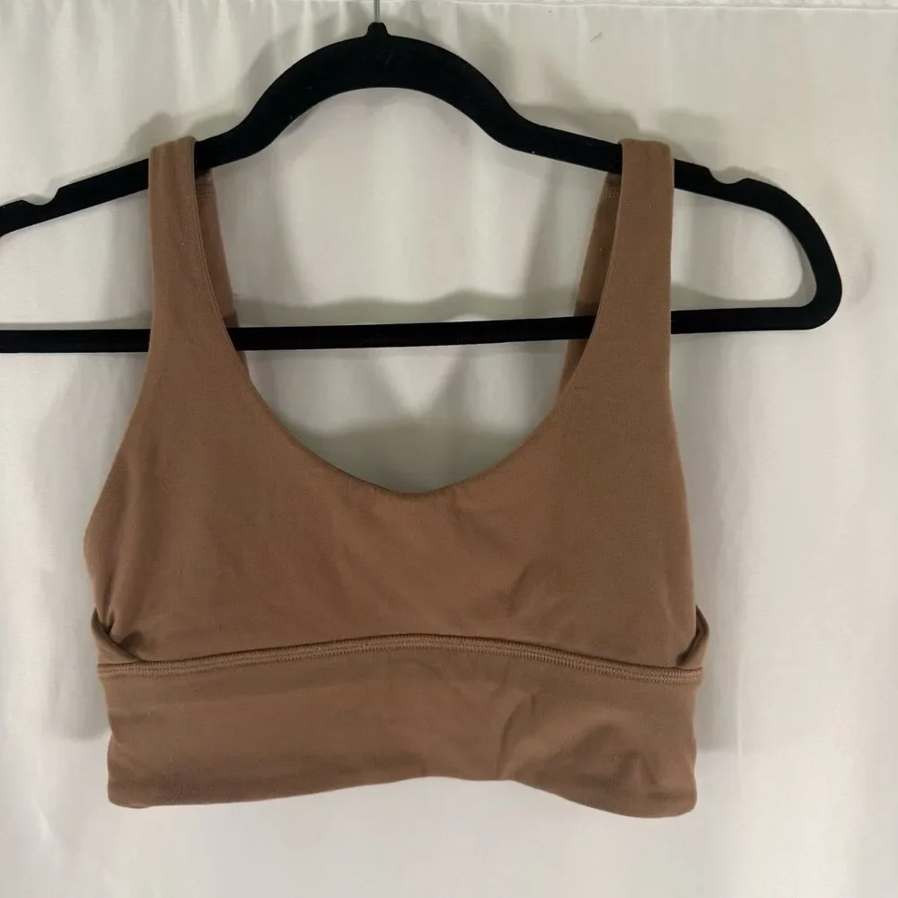 Lululemon Align Sports Bra Women's 4 Brown Scoop Back Round Neck Pullover